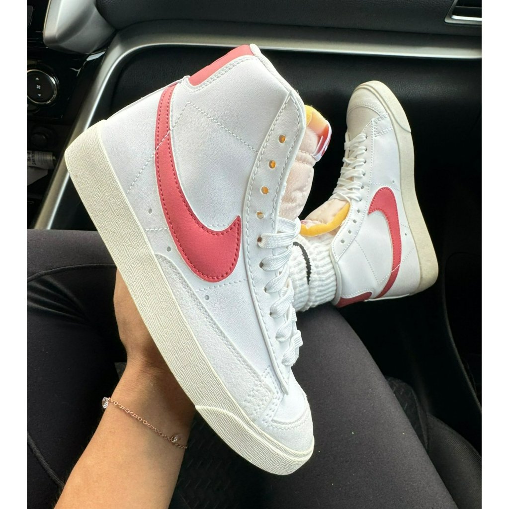Nike Shoes | F52- Size 6 Womens Nike Nike Blazer Mid '77 White / Pink Fz3626 100 | Color: Pink/White | Size: 6