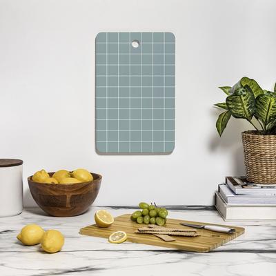 Cocoon Design Sage Green Retro Grid Pattern Cutting Board - Rectangle