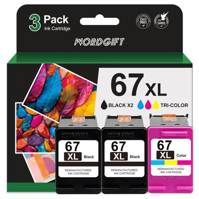 TEMU 3-pack 67xl Ink Cartridges Black & Replacement For Ink 67 For Use In 2755e 2700 6000 6055e 2700e 2855e 4155e 4100 6400 6455e 2752e 6458e 6455 6065e 2734e 6055 6400e 6000e