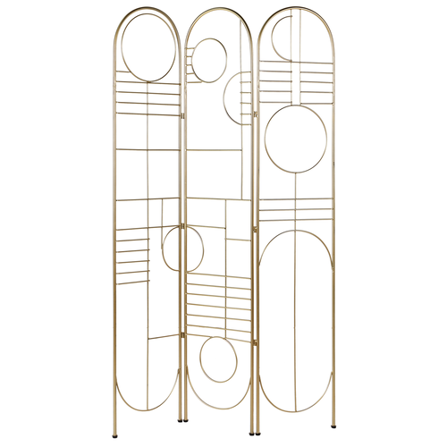 Raumteiler Gold Eisen 100 x 170 cm 3-Teilig Freistellbar Faltbar Modern Wohnzimmer Schlafzimmer Garderobe Innenbereich Stellwand Paravent