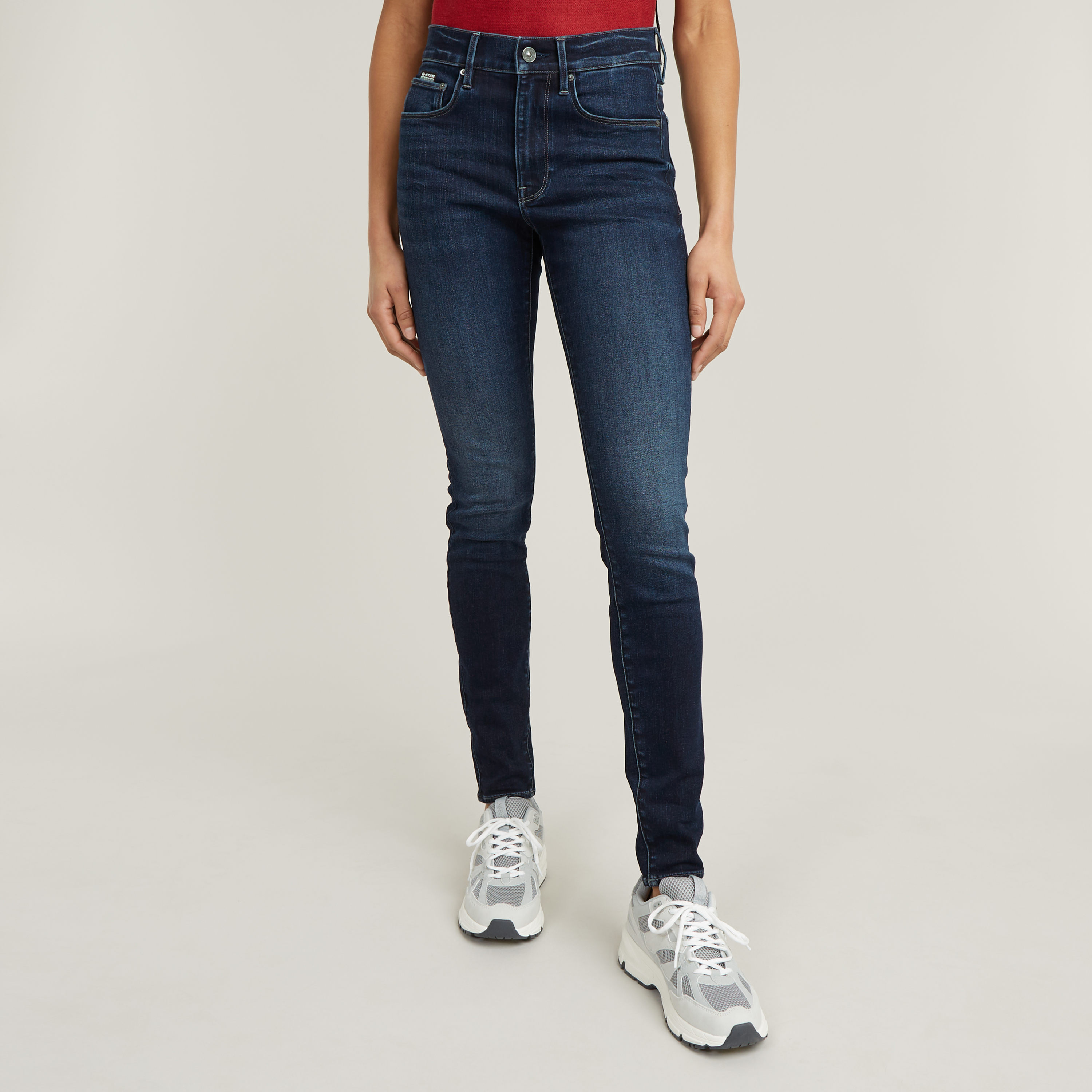 Skinny-fit-Jeans G-STAR "3301", Damen, Gr. 29, Länge 30, blau (dk aged), Denim/Jeans, Obermaterial: 92% Baumwolle, 7% Elastomultiester, 1% Elasthan, skinny fit normal, Jeans, mit Stretch Image