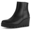 Keilstiefelette GABOR, Damen, Gr. 44, schwarz, Nappaleder, unifarben, klassisch, Schuhe, Stiefelette, Businesschuh, Ankleboots mit Plateau