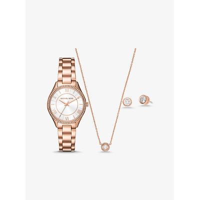 Michael Kors Mini Lauryn Rose Gold-Tone Watch and Jewelry Gift Set Rose Gold One Size