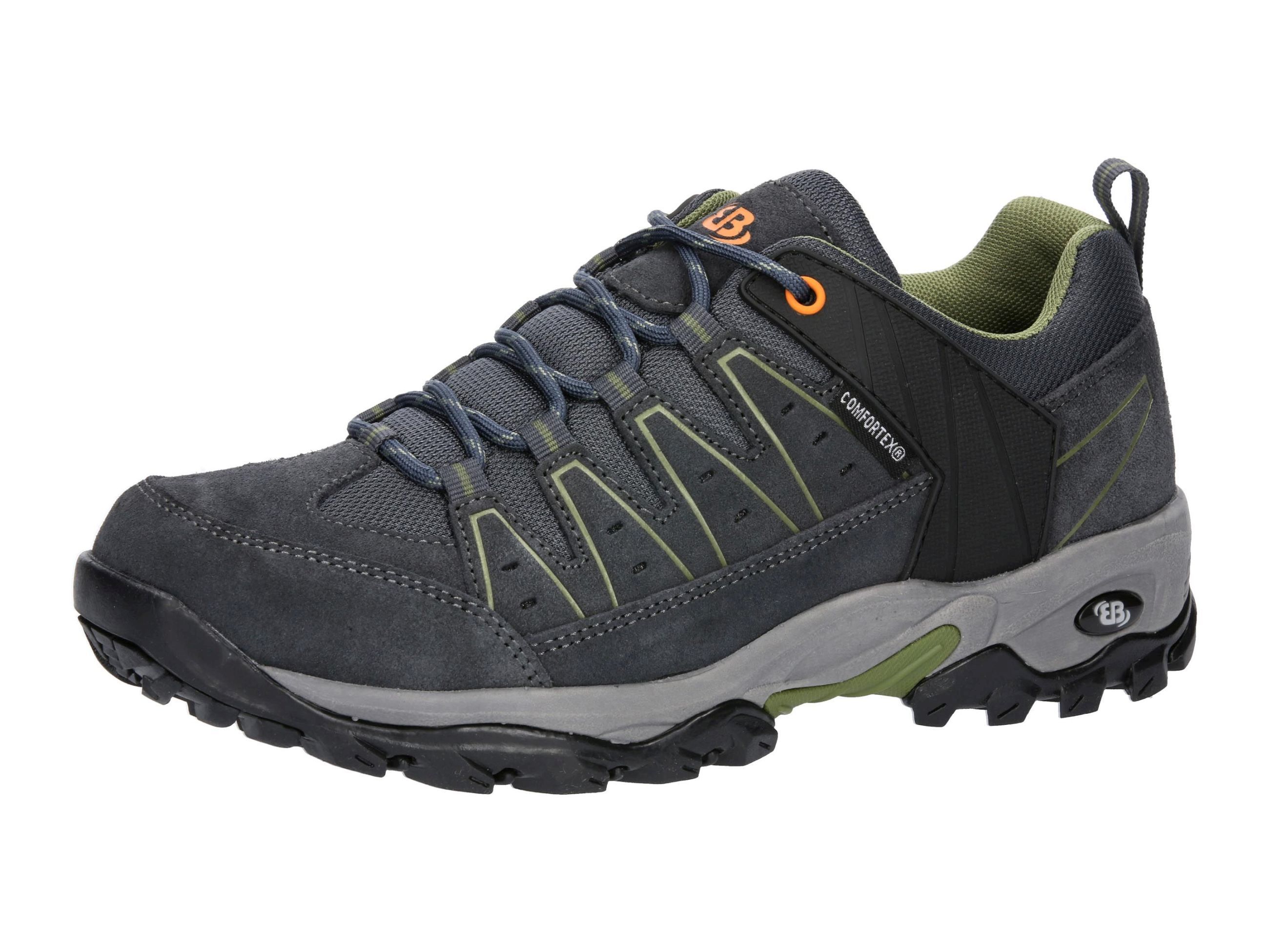 Outdoorschuh BRÜTTING "Outdoorschuh Mount Pinos Low", Herren, Gr. 47, grau, Leder, Schuhe Outdoorschuh