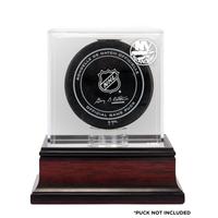 Vitrine mit Hockey-Puck-Logo der New York Islanders aus Mahagoni