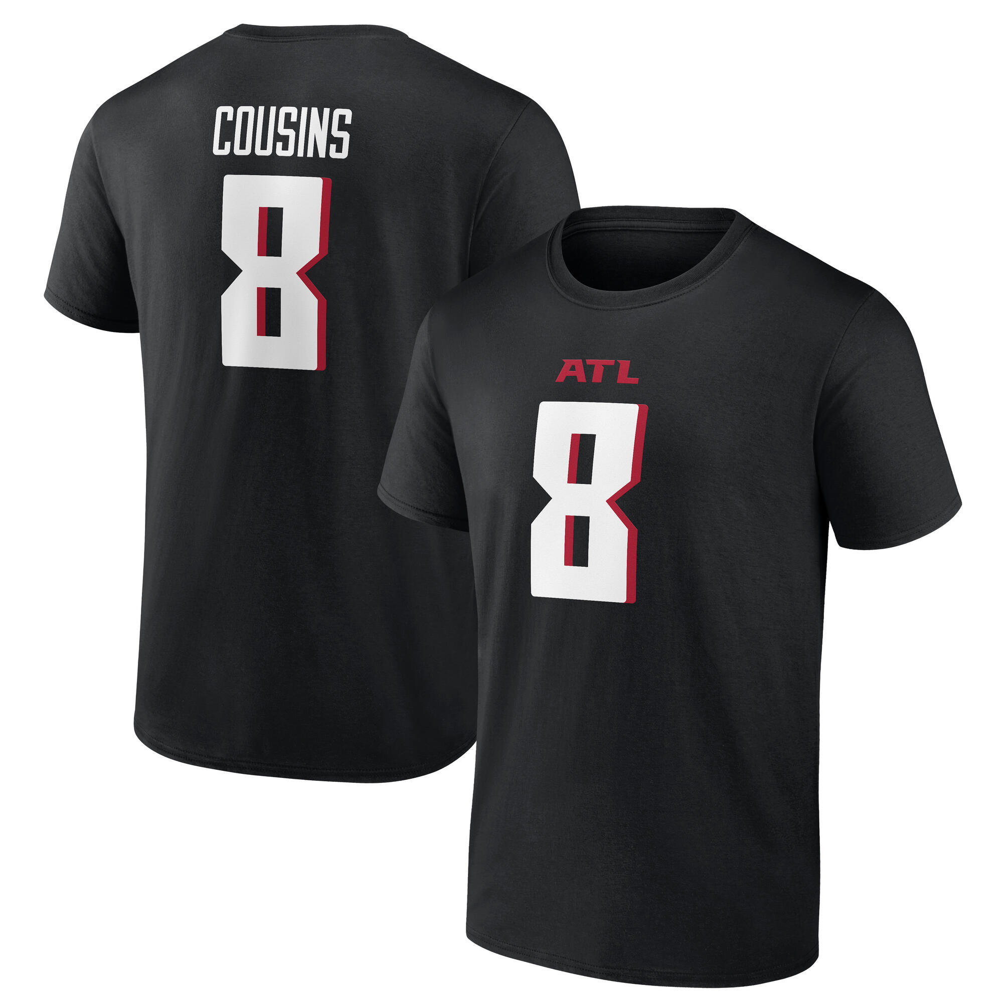 Atlanta Falcons Name und Nummer Grafik T-Shirt - Kirk Cousins 8 - Herren Image