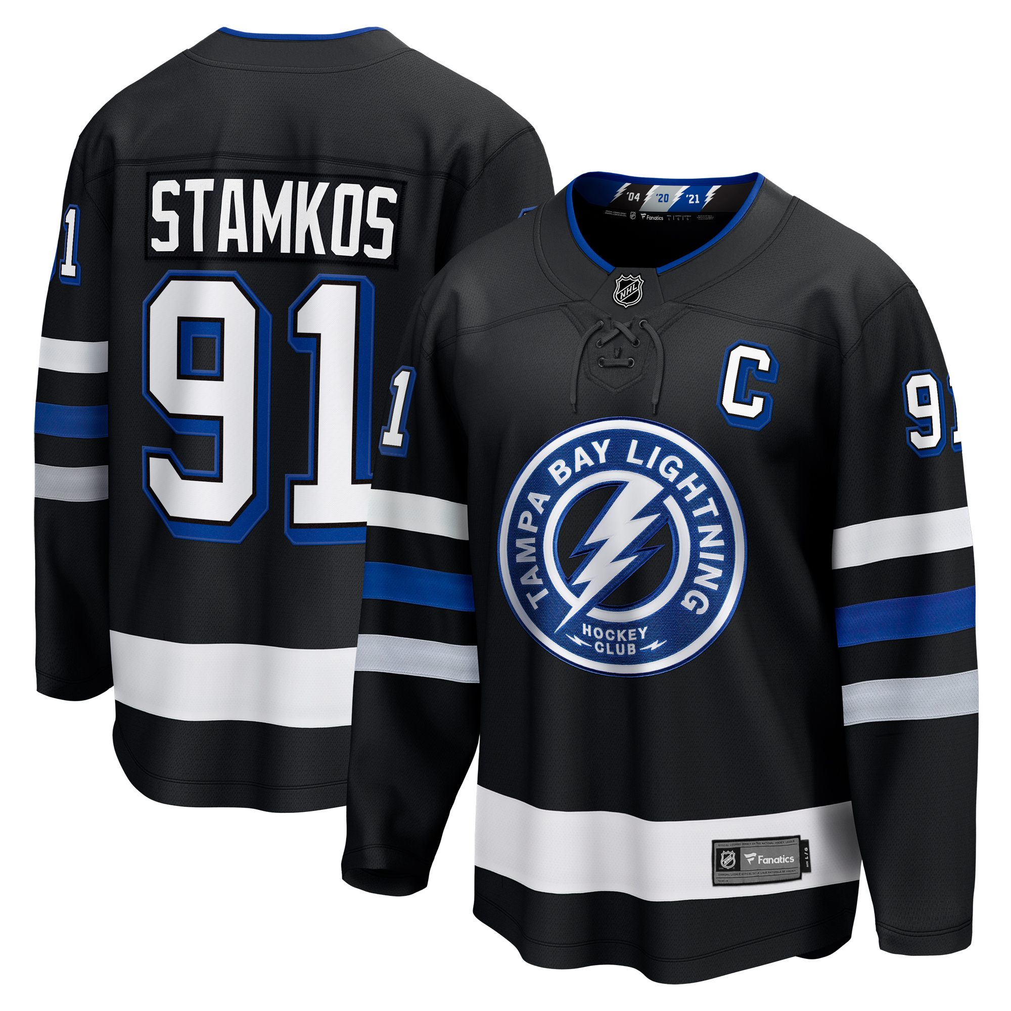 Tampa Bay Lightning Fanatics Replika-Alternatives Breakaway-Trikot – Schwarz – Steven Stamkos – Herren Image