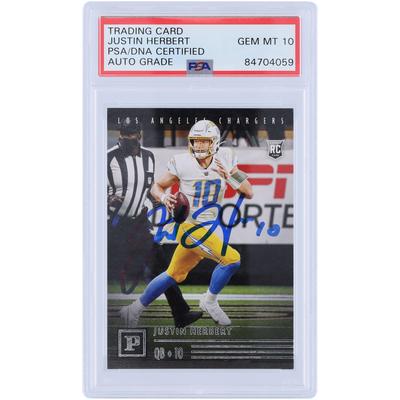Justin Herbert, Los Angeles Chargers, signierte 2020 Panini Chronicles #PA-3 PSA authentifizierte 10 Rookie-Karte Image