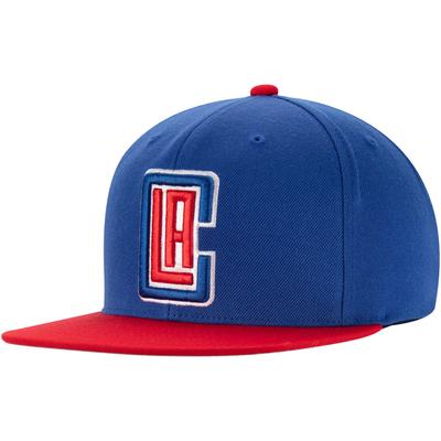 Zweifarbige Snapback-Mütze der Mitchell & Ness Royal/Red LA Clippers aus Wolle für Herren Image