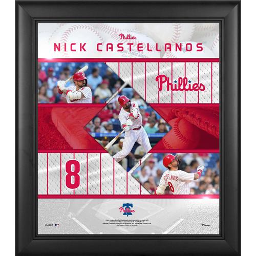 Nick Castellanos Philadelphia Phillies, gerahmt, 15 x 17 Zoll, Collage mit genähten Sternen