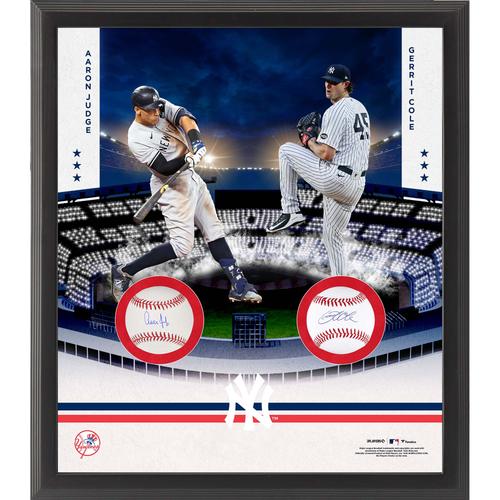 Aaron Judge & Gerrit Cole New York Yankees mehrfach signierte gerahmte Shadowbox-Collage mit zwei Baseball-Spielern