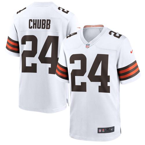 Cleveland Browns Nike Auswärtsspieltrikot - Weiß - Nick Chubb - Jugendliche