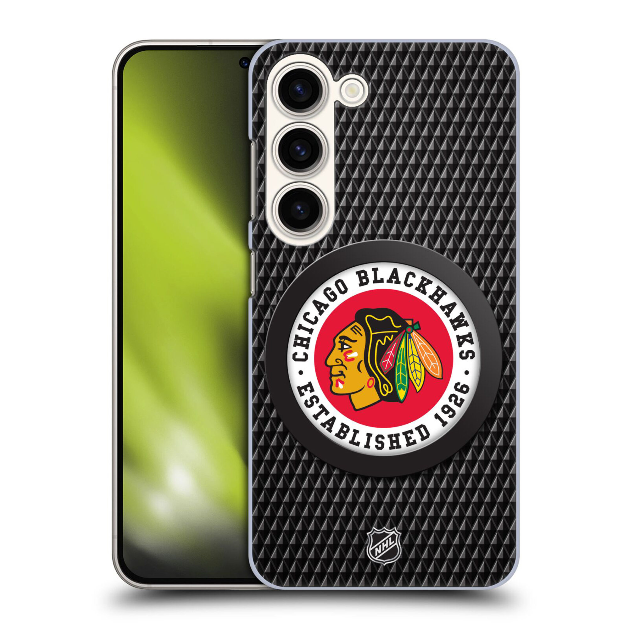 Chicago Blackhawks NHL Puck Texture Grafik Phone Case - Samsung Image