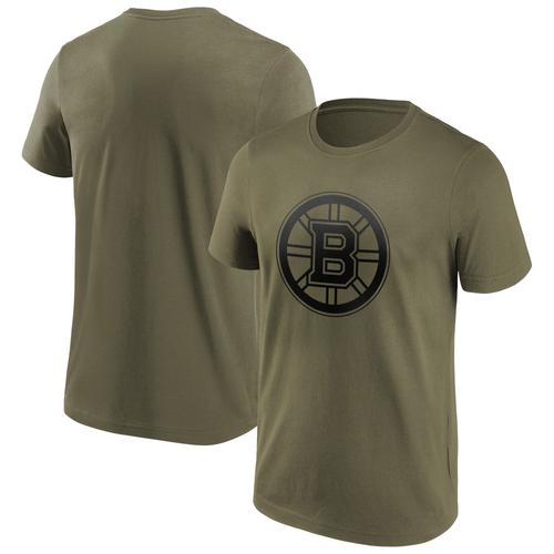 Boston Bruins Fanatics Branded Iconic Preferred Logo Grafik T-Shirt - Khaki - Herren