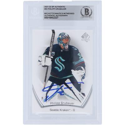 Philipp Grubauer Seattle Kraken signierte 2021-22 Upper Deck SP Authentic #93 Beckett Fanatics bezeugte authentifizierte Karte Image