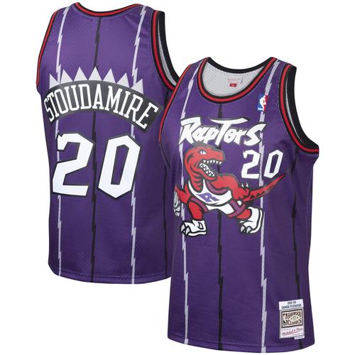 Lila Herren-Swingman-Trikot von Mitchell & Ness Damon Stoudamire, Toronto Raptors 1995/96 Hardwood Classics