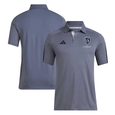 Graues adidas Sporting Kansas City 2024 Trainings-Poloshirt für Herren Image