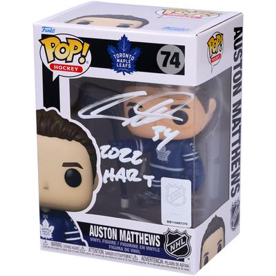 Auston Matthews Toronto Maple Leafs signiertes blaues Trikot Funko Pop! Vinylfigur mit „2022 Hart“-Aufschrift Image