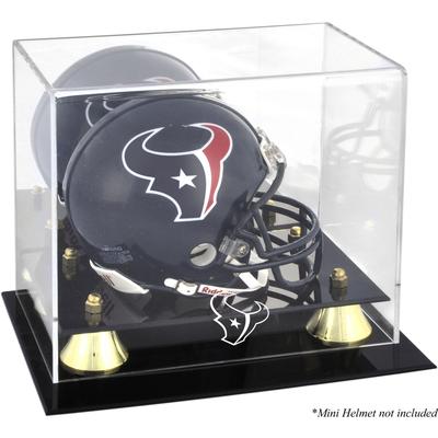 Goldener klassischer Helm-Vitrine der Houston Texans mit verspiegelter Rückseite Image