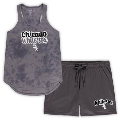 Damen Concepts Sport Charcoal Chicago White Sox Plus Size Cloud Tank Top & Shorts Sleep Set Image