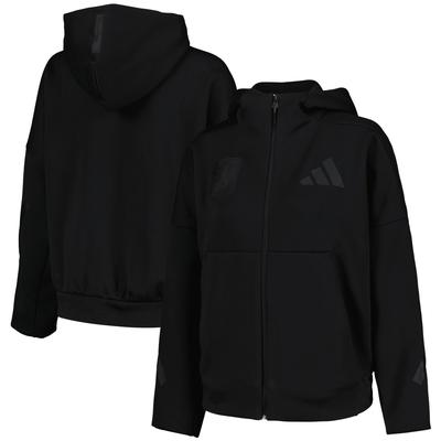 Aston Villa adidas Travel Z.N.E Kapuzenpullover mit durchgehendem Reißverschluss – Schwarz – Damen Image