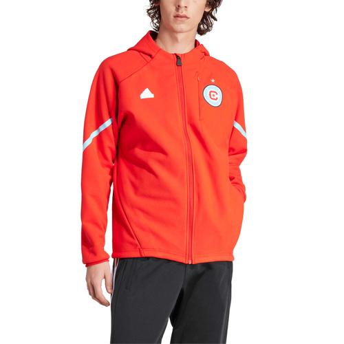 Adidas Red Chicago Fire 2024 Anthem Travel Raglanärmel-Jacke mit durchgehendem Reißverschluss für Herren