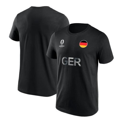 UEFA Euro 2024 Deutschland Nationalflagge Grafik T-Shirt - Schwarz - Unisex