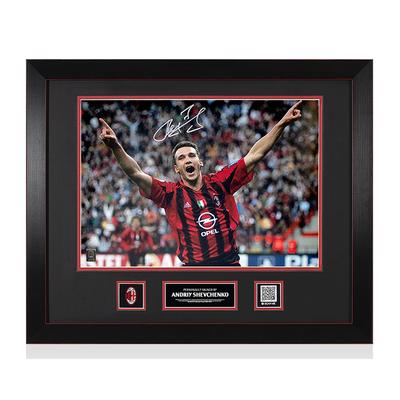 AC Mailand-Funktionär Andriy Shevchenko signiertes und gerahmtes Foto: UEFA Champions League-Ikone Image