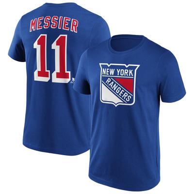 New York Rangers Fanatics Branded Iconic Name & Number Graphic T-Shirt - Royal - Messier 11 - Herren Image