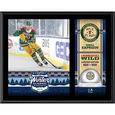 Kirill Kaprizov Minnesota Wild 2022 Winter Classic 12" x 15" Sublimierte Plakette mit beim Spiel verwendetem Eis Image