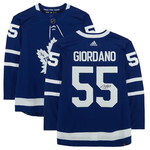 Von Mark Giordano signiertes blaues authentisches Adidas-Trikot der Toronto Maple Leafs