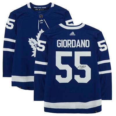 Von Mark Giordano signiertes blaues authentisches Adidas-Trikot der Toronto Maple Leafs Image