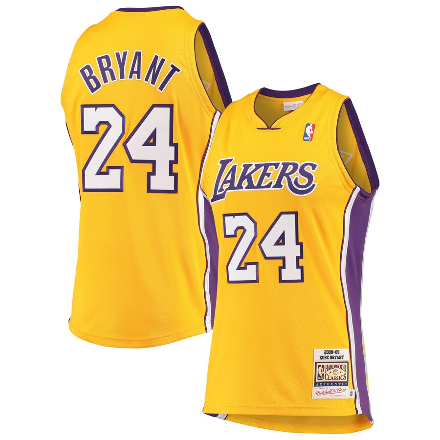 Kobe Bryant Hardwood Classics 2008–09 Authentisches Trikot von Mitchell & Ness – Gold – Herren Image