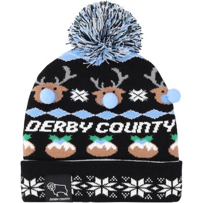 Derby County Fairisle Weihnachtsmütze – Schwarz – Kinder Image