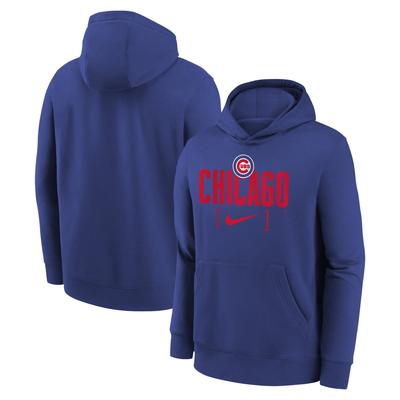 Chicago Cubs Club Fleece Club Stack Kapuzenpullover – Blau – Jugendliche Image