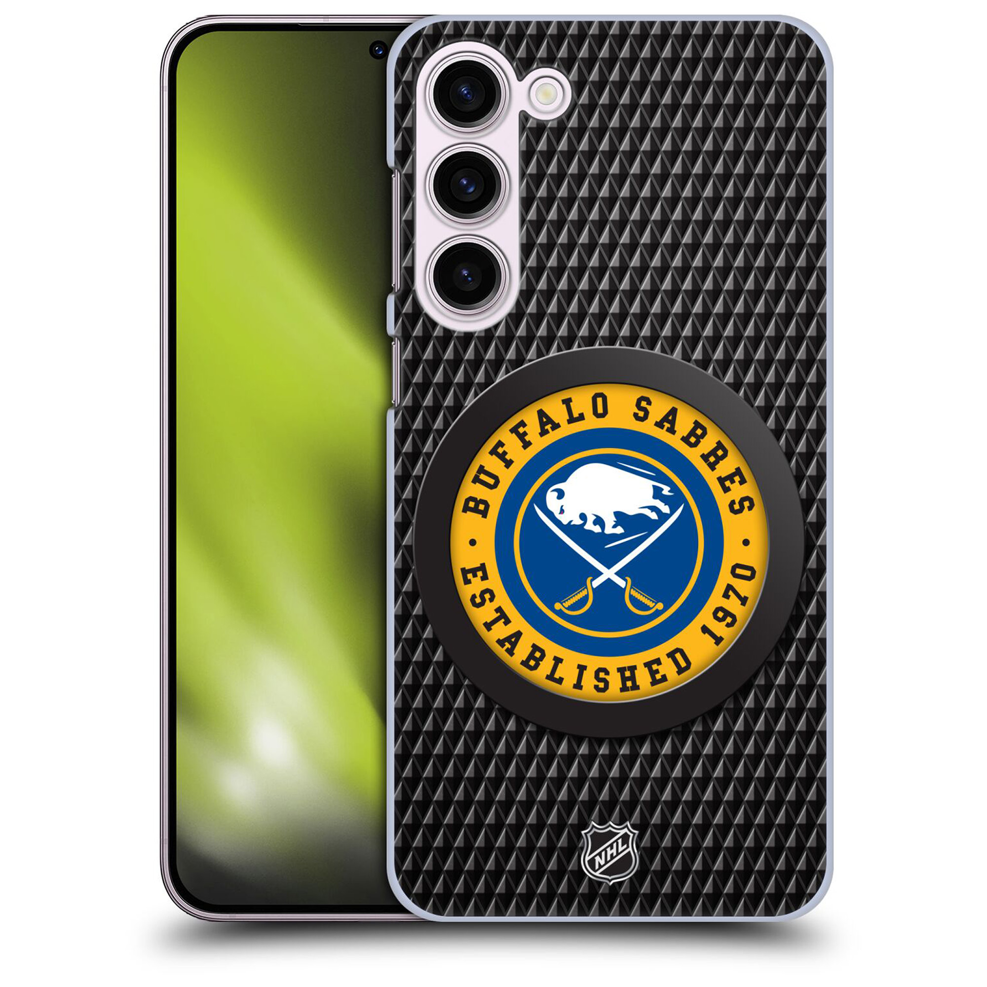 Buffalo Sabres NHL Puck Texture Grafik Phone Case - Samsung Image