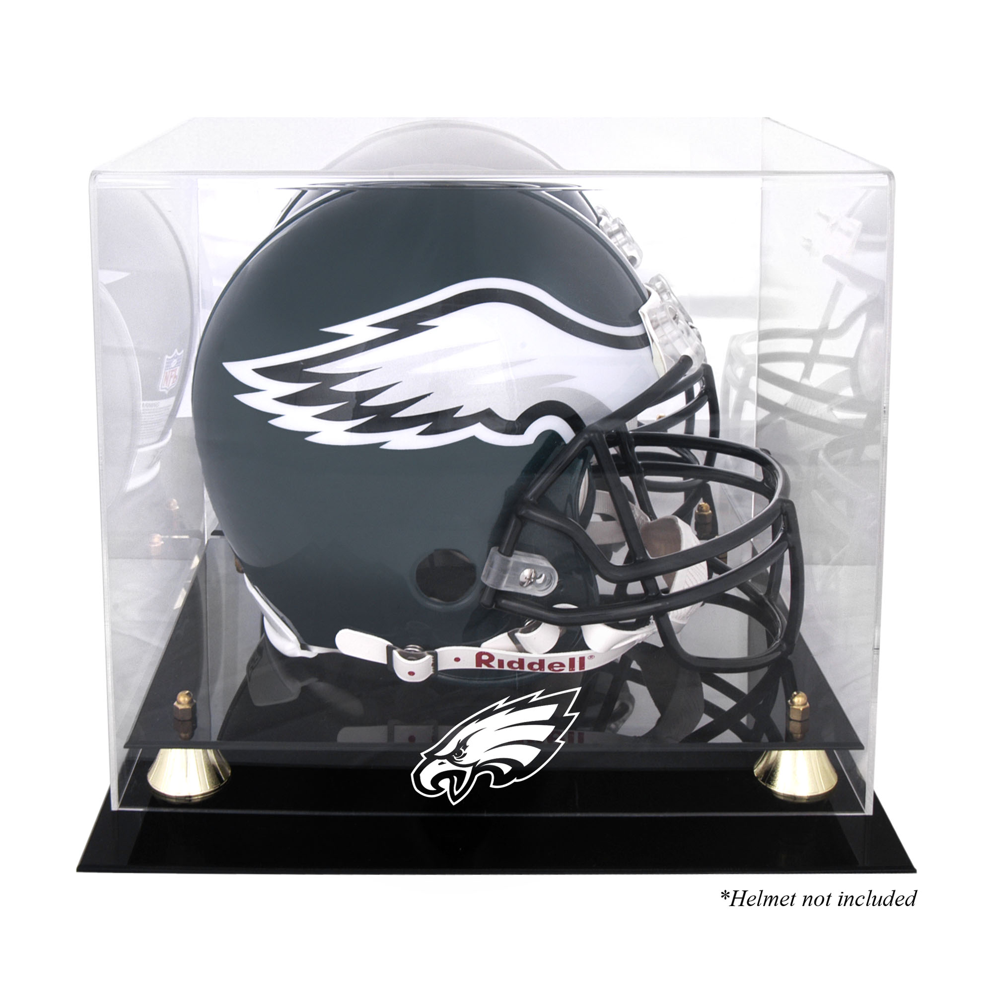 Goldener klassischer Helm-Vitrine der Philadelphia Eagles mit verspiegelter Rückseite Image