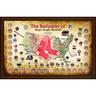 Gerahmte MLB Parks-Kartencollage der Boston Red Sox, 20 x 32 Zoll, mit beim Spiel verwendetem Schmutz aus allen 30 Stadien