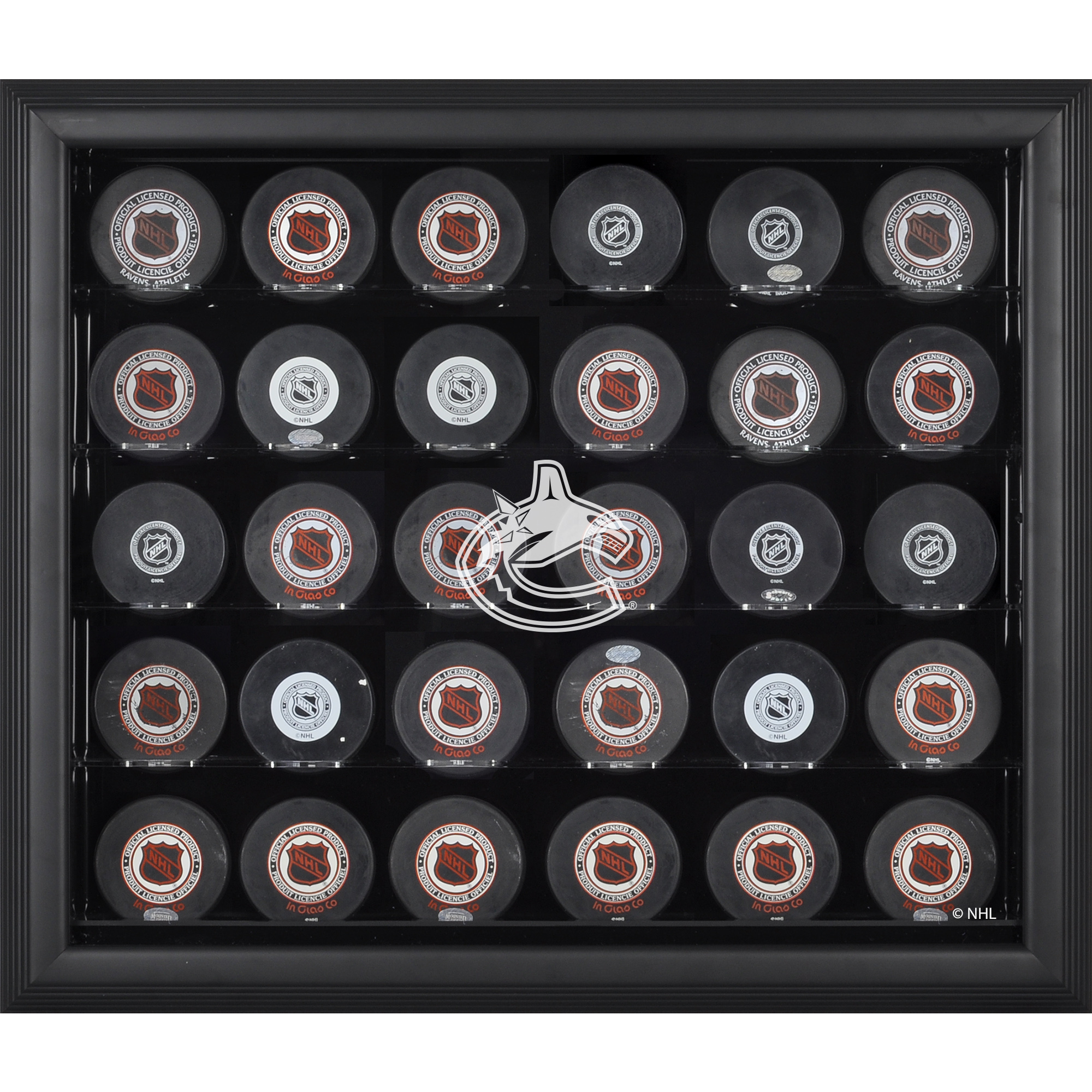 Vancouver Canucks - Schwarze Vitrine für 30 Pucks Image