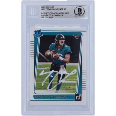Trevor Lawrence Jacksonville Jaguars signierte 2021 Panini Donruss bewertete Rookie White Ink #251 Beckett Fanatics bezeugte authentifizierte Rookie-Karte Image