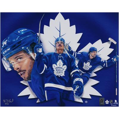 Auston Matthews Toronto Maple Leafs, unsignierter 16 x 20 Zoll großer Fotodruck – entworfen und signiert vom Künstler Brian Konnick – limitierte Auflage von 25 Image