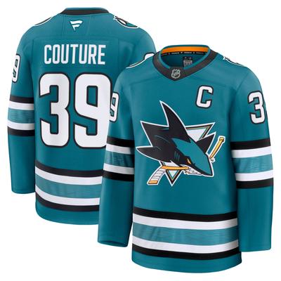 Logan Couture San Jose Sharks Fanatics Premium-Heimtrikot in Blaugrün für Herren Image
