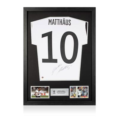 UEFA 2024 Lothar Matthäus auf der Rückseite signiert und als Held eingerahmt Deutschland 2000-01 Heimtrikot Image