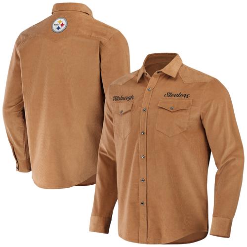 Hellbraunes Pittsburgh Steelers Western Full-Snap-Shirt für Herren aus der NFL x Darius Rucker-Kollektion von Fanatics