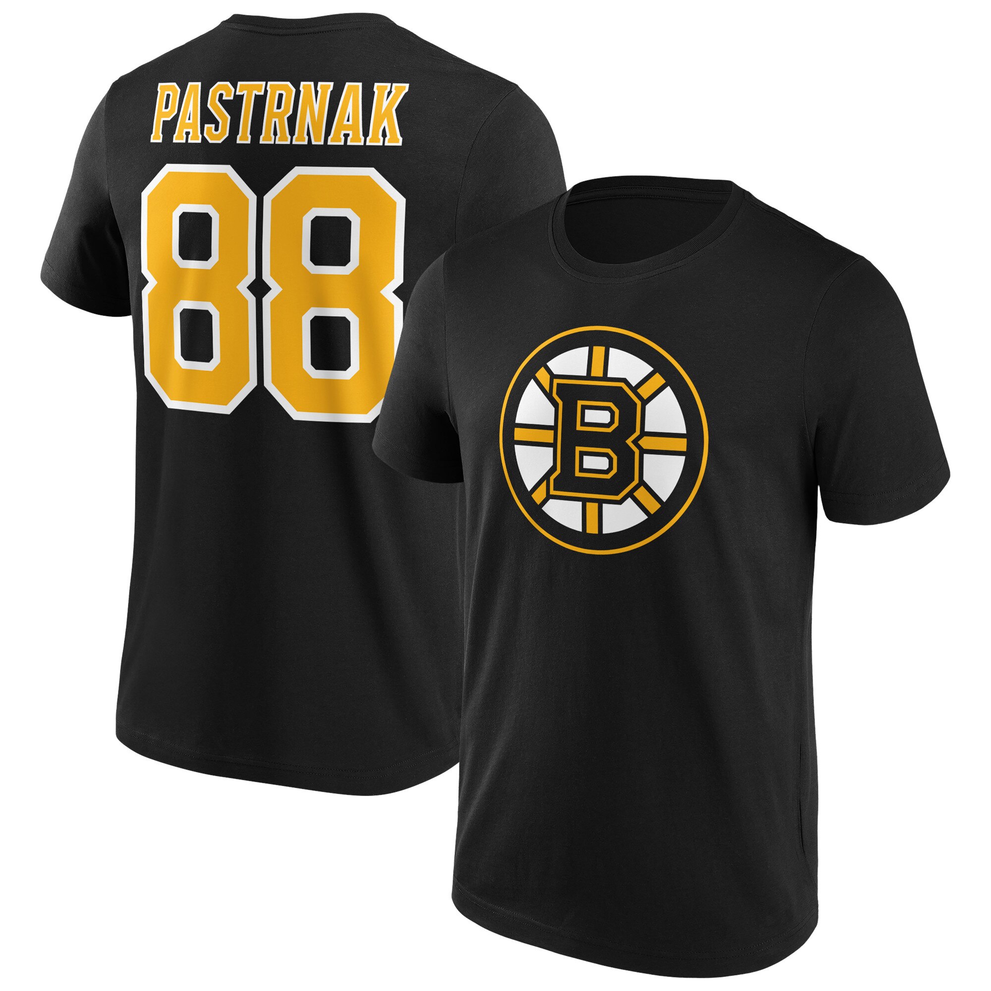 Boston Bruins Fanatics Branded Iconic Name & Number Graphic T-Shirt - Schwarz - Pastmak 88 - Herren Image