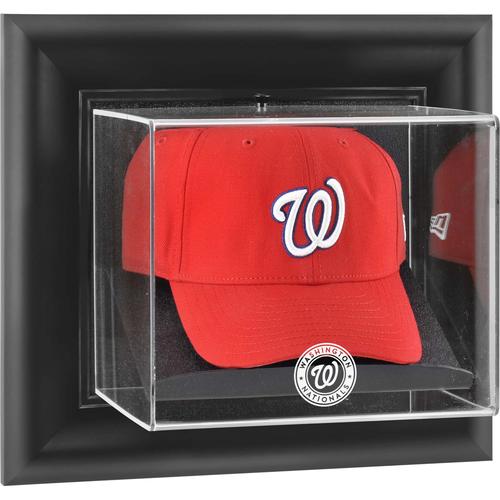 Washington Nationals - Wandvitrine mit Logo-Kappen in schwarzem Rahmen