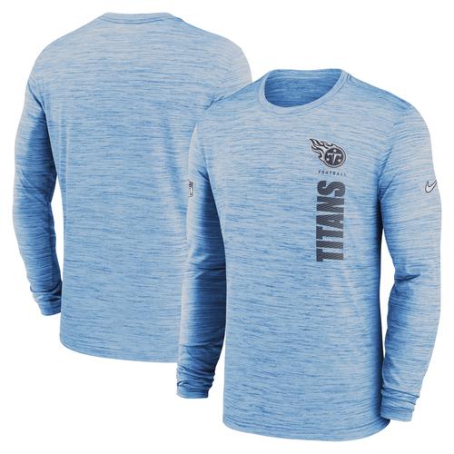 Hellblaues Tennessee Titans 2024 Sideline Velocity Performance Langarm-T-Shirt von Nike für Herren