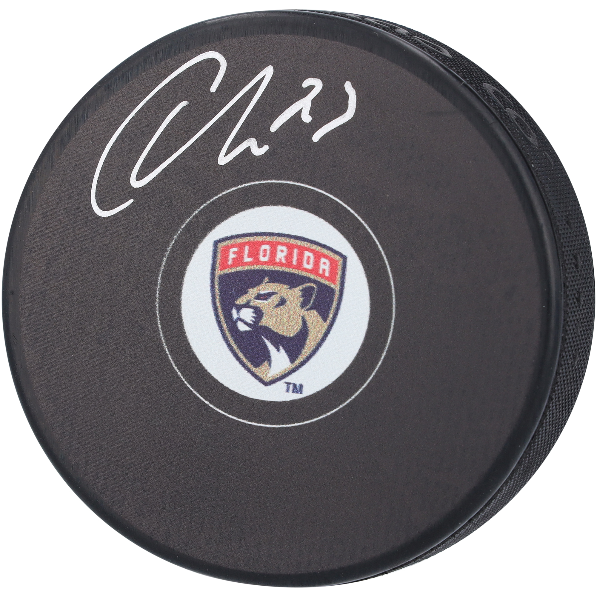 Carter Verhaeghe, Florida Panthers, signierter Hockeypuck Image
