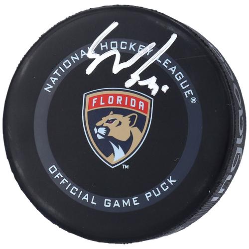 Spencer Knight Florida Panthers signierter offizieller Hockey-Spielpuck