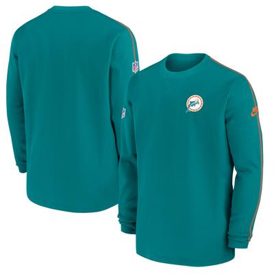 Nike Aqua Miami Dolphins Coach Langarmshirt mit alternativem Logo für Herren Image